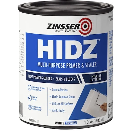 Zinsser 373693 Hidz Multi-Purpose Primer And Sealer, White, Tintable, 1 Qt