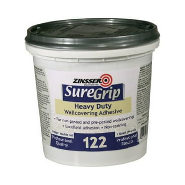 Zinsser 69384 SureGrip 122 Wallcovering Adhesive, Clear, 1-Qt. - Quantity 6