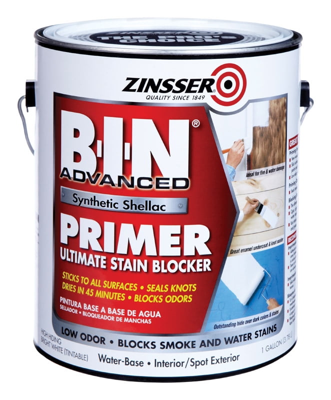 Zinsser BIN Advanced 1 Gal. WaterBased Interior Primer, Ultimate Stain Blocker, Low Odor