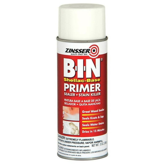 6-Pack of 13 oz Zinsser 01008 White Zinsser, B-I-N Shellac Base Interior/Exterior Primer/Sealer