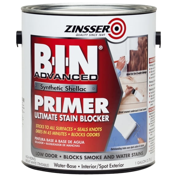 1 gal Zinsser 270976 White Zinsser, B-I-N Advanced Synthetic Shellac Primer