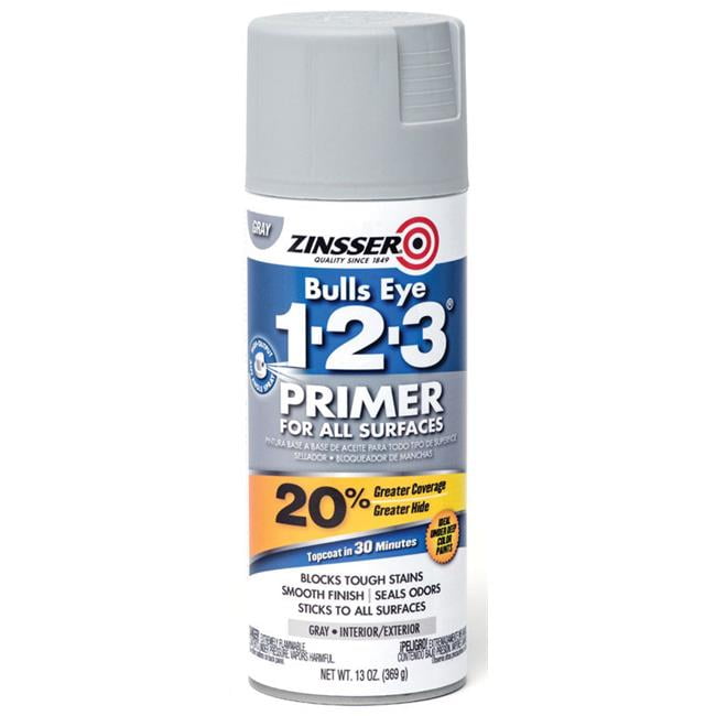 Zinsser Bulls Eye 123 Gray WaterBased Alkyd Primer 13 oz