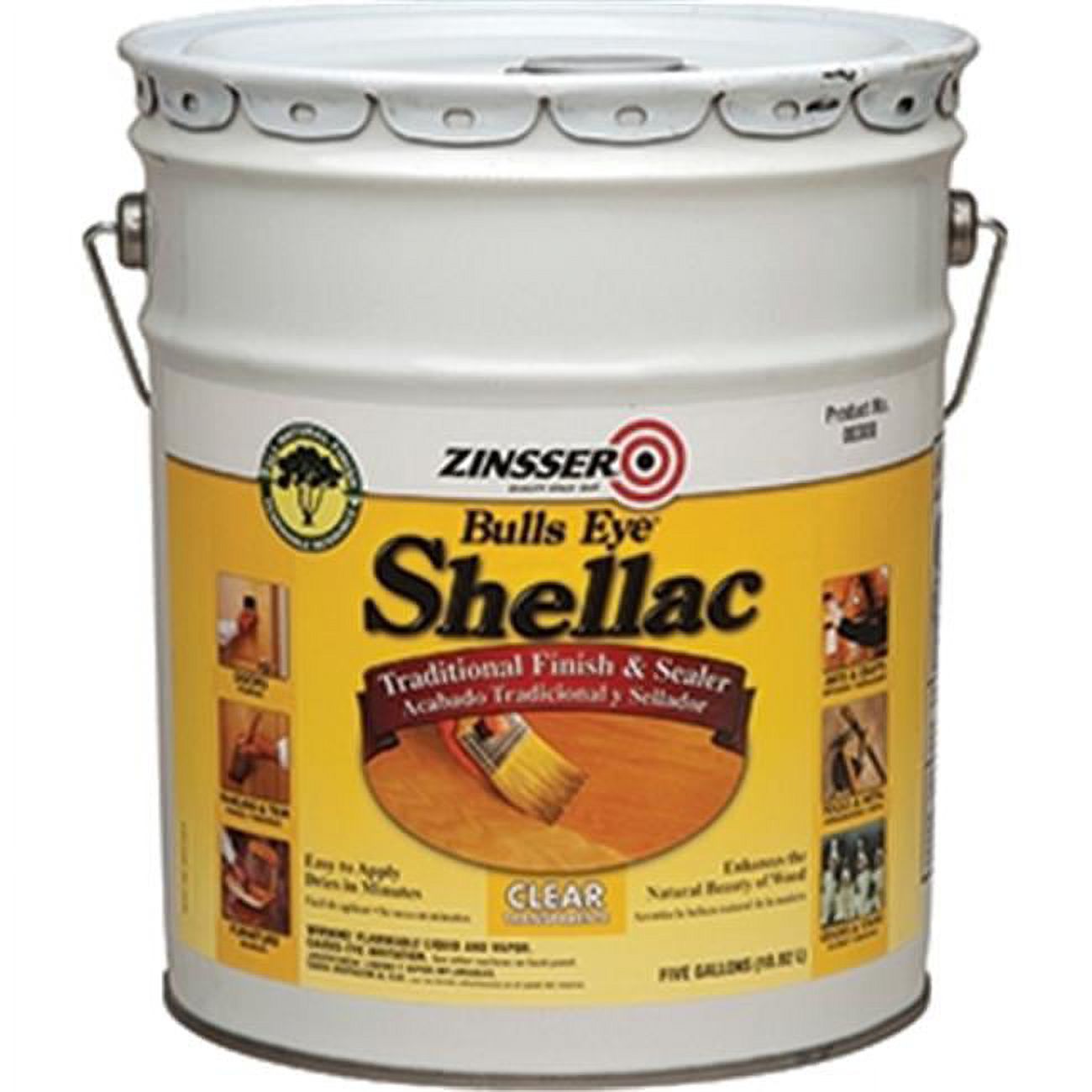 Zinsser Company 300 5 Gallon Cut Bullseye Clear Shellac - Walmart.com