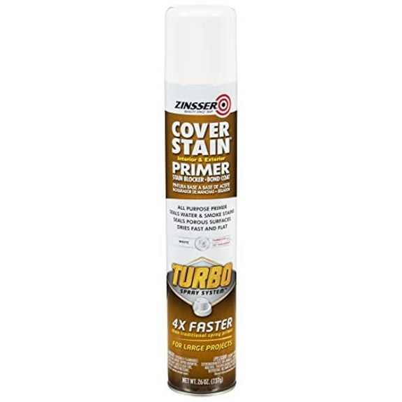 Zinsser Cover Stain Turbo Primer Spray, 26 oz, White, Pack of 1