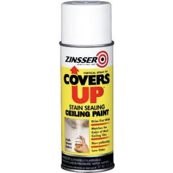 13-oz. Zinsser Covers Up Stain Sealing Ceiling White Paints Spray [Set of 6]