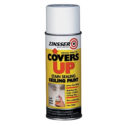 Zinsser Covers Up Ceiling Paint & Primer In One Spray, White 13 Oz. Can - Lot of 6