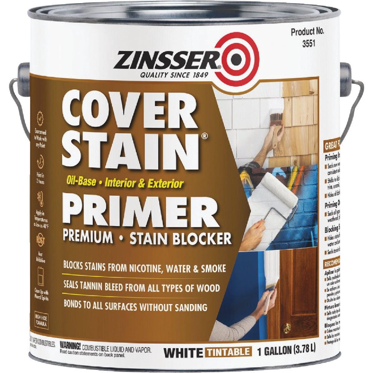 Zinsser High Hide Cover-Stain White Primer Sealer [Set of 4]
