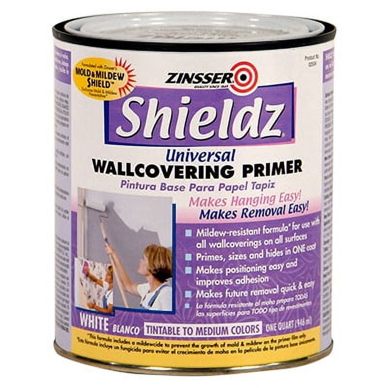 Zinsser Shieldz White Universal Wallcovering Paint Primer, 1 qt