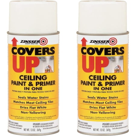 Zinsser ZN-3688-2P Cover Up White Stain Sealing Ceiling Paint,13 Ounce