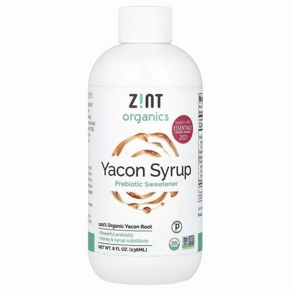 Zint, Organic Yacon Syrup, Prebiotic Sweetener, 8 fl oz Pack of 2