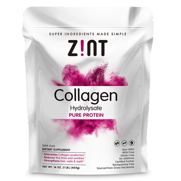 Zint Paleo-Friendly Collagen Hydrolysate Pure Protein Powder, 16 Oz.