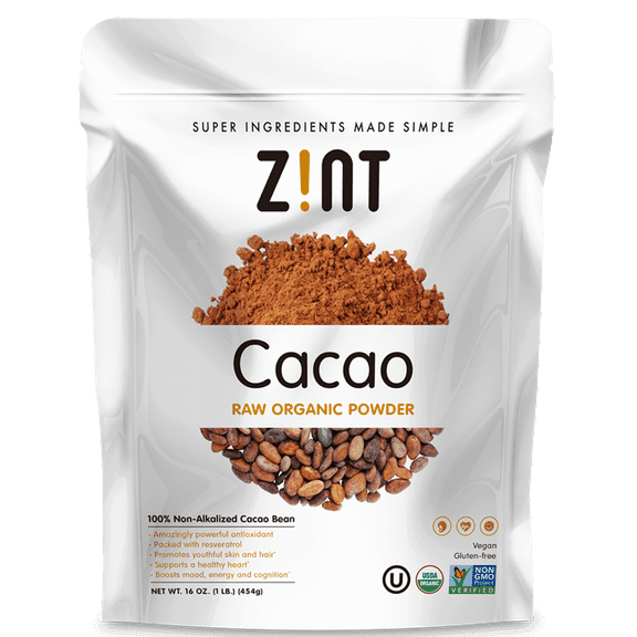 Zint Raw Organic Cacao Powder, 16 Oz.