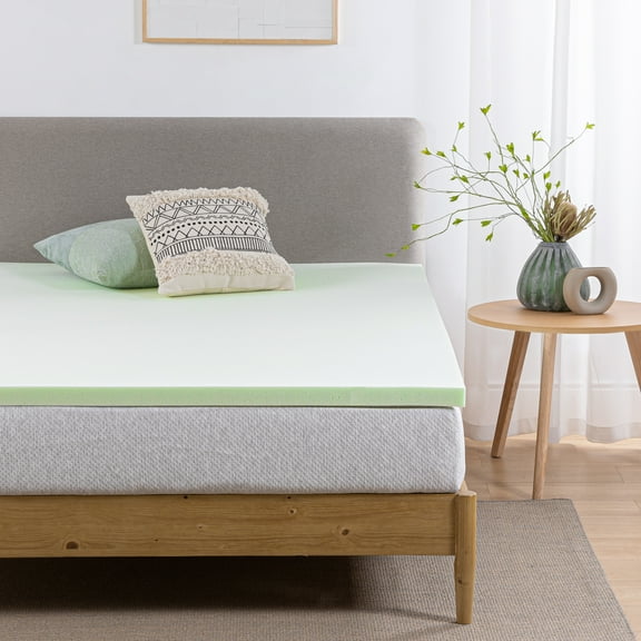 Zinus 1.5" Memory Foam Mattress Topper - Green Tea, King