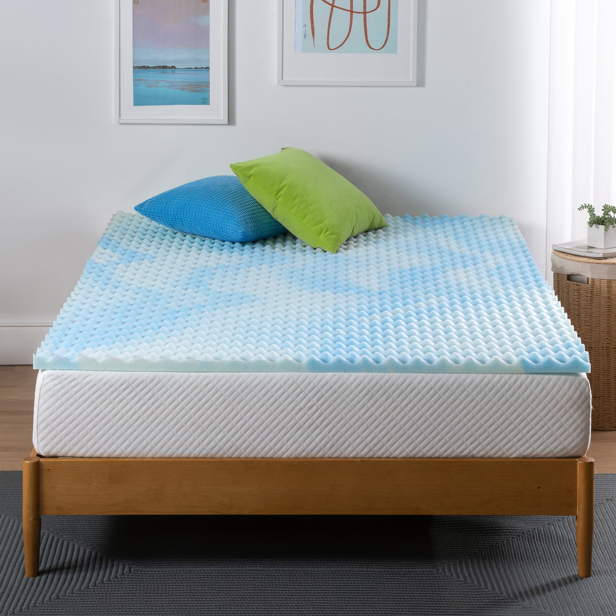 zinus 1.5 inch swirl gel memory foam air flow topper