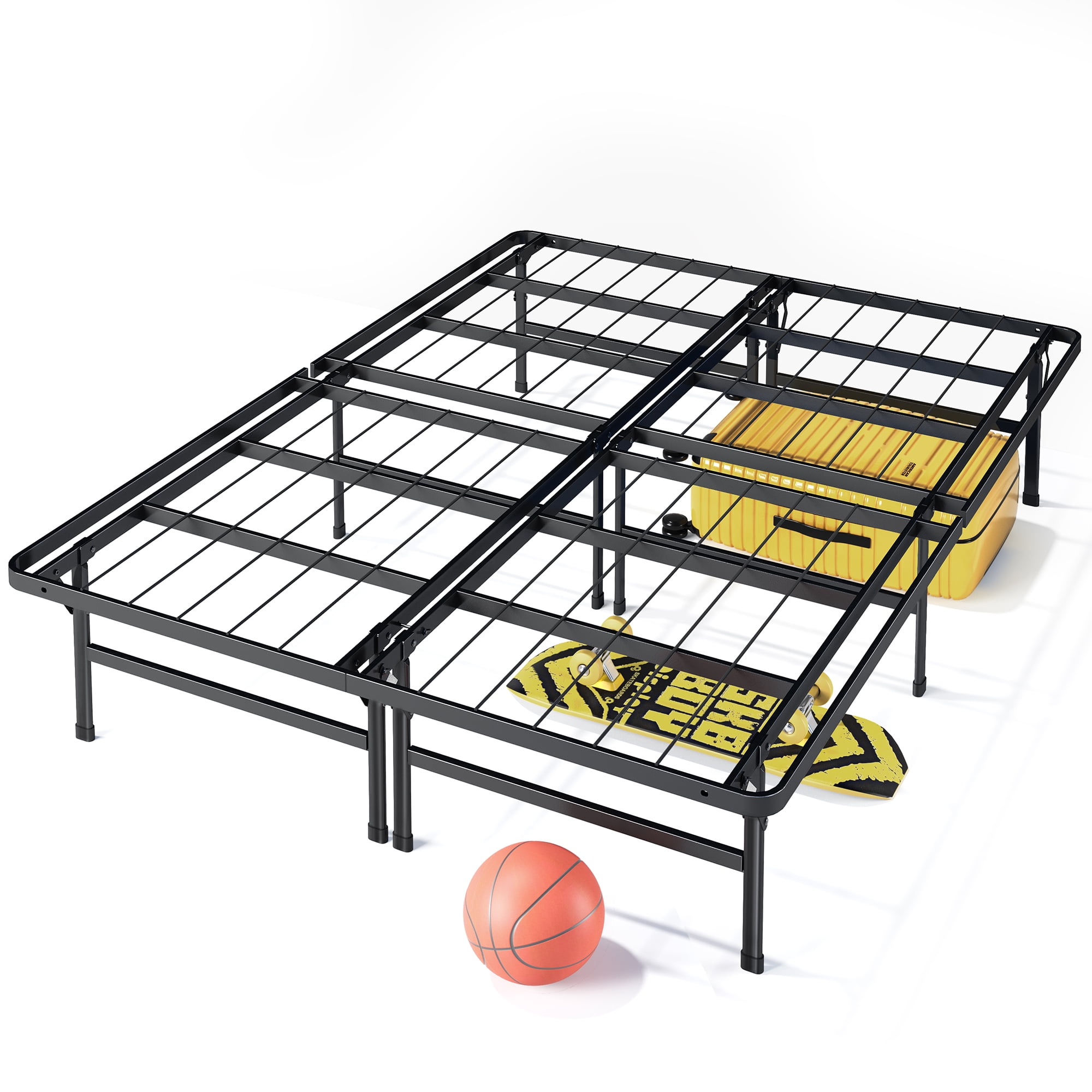 Zinus 14" Metal SmartBase® Heavy-Duty Bed Frame Mattress Foundation, Adult, Queen