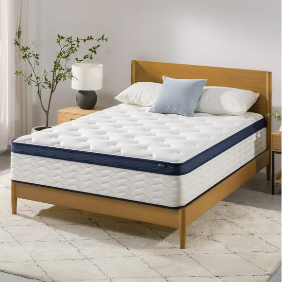 Zinus 14" Pocket Coil Euro Top Hybrid Mattress, Queen