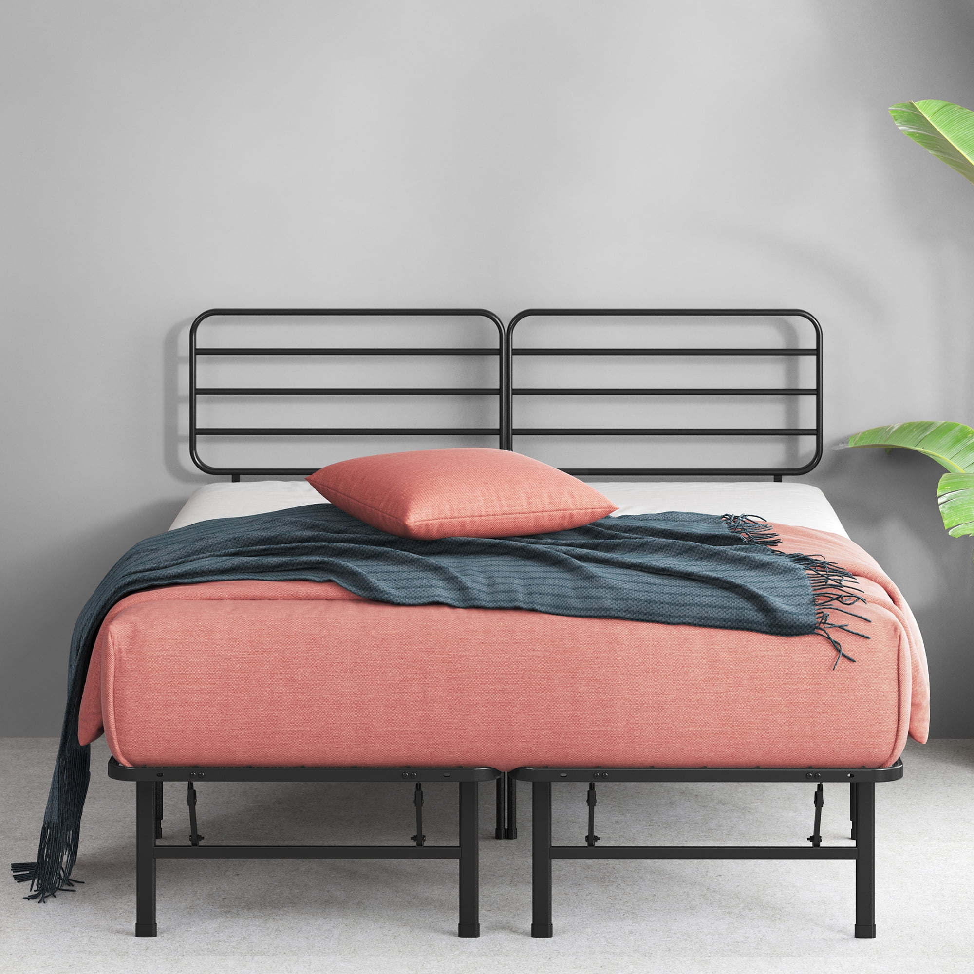 Zinus 14" SmartBase® Mattress Foundation with Headboard, Metal Platform