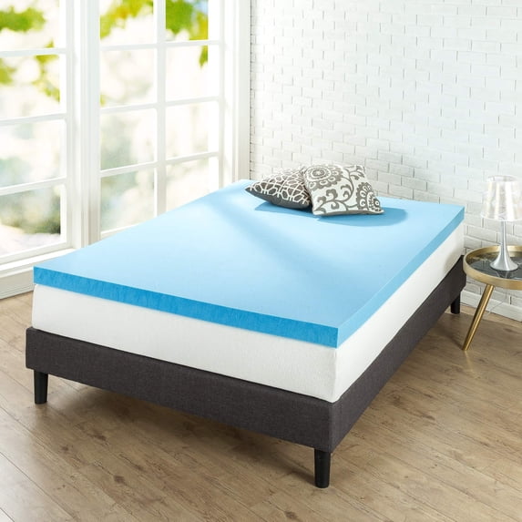 Zinus 3" Green Tea Cooling Gel Memory Foam Mattress Topper, Full