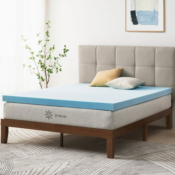 Zinus 3" Green Tea Cooling Gel Memory Foam Mattress Topper, Twin