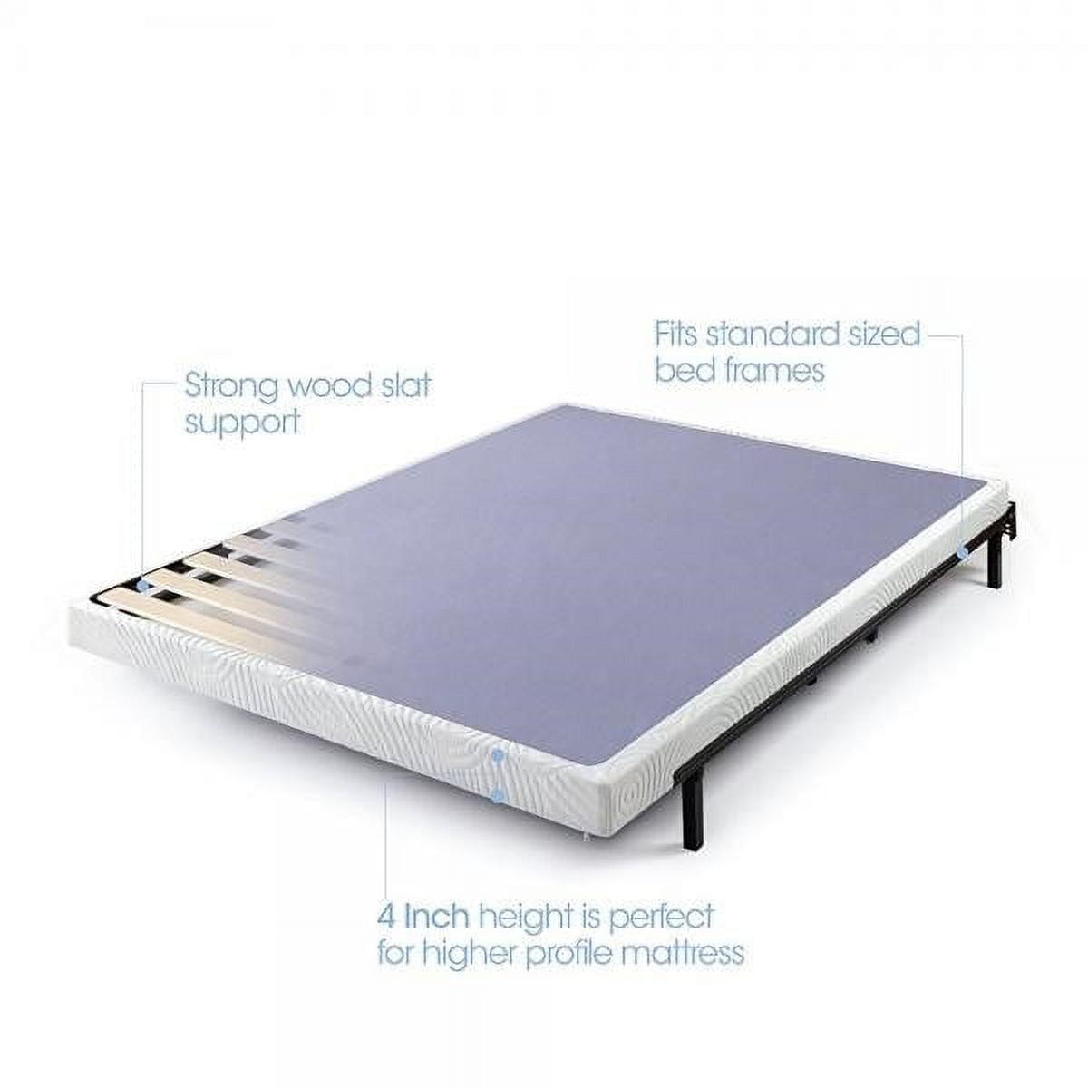 Zinus 4 inch low profile metal box spring with wood slats deals