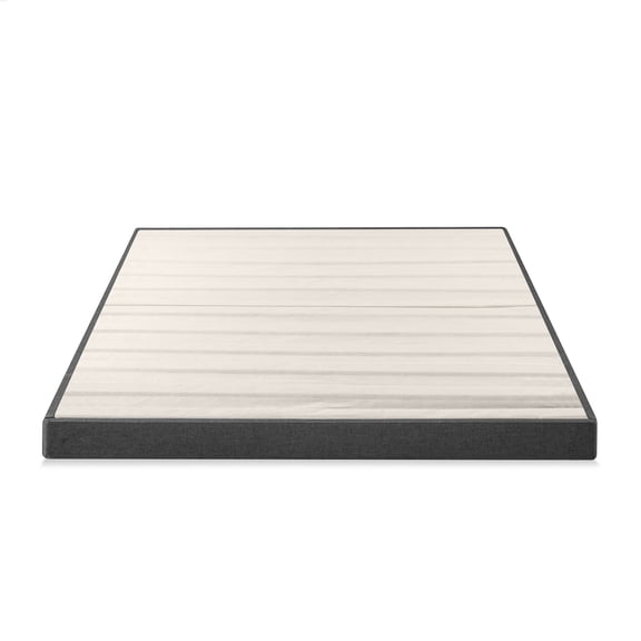 Zinus 4" Upholstered Metal Box Spring with Wood Slats Mattress Foundation, King
