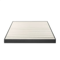 Zinus 4" Upholstered Metal Box Spring with Wood Slats, Mattress Foundation, Queen