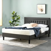 Zinus 40" Dachelle Upholstered Platform Bed Frame Dark Gray, Queen