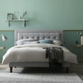 thumbnail image 1 of Zinus 40" Dachelle Upholstered Platform Bed Frame Gray Sand, Full, 1 of 13