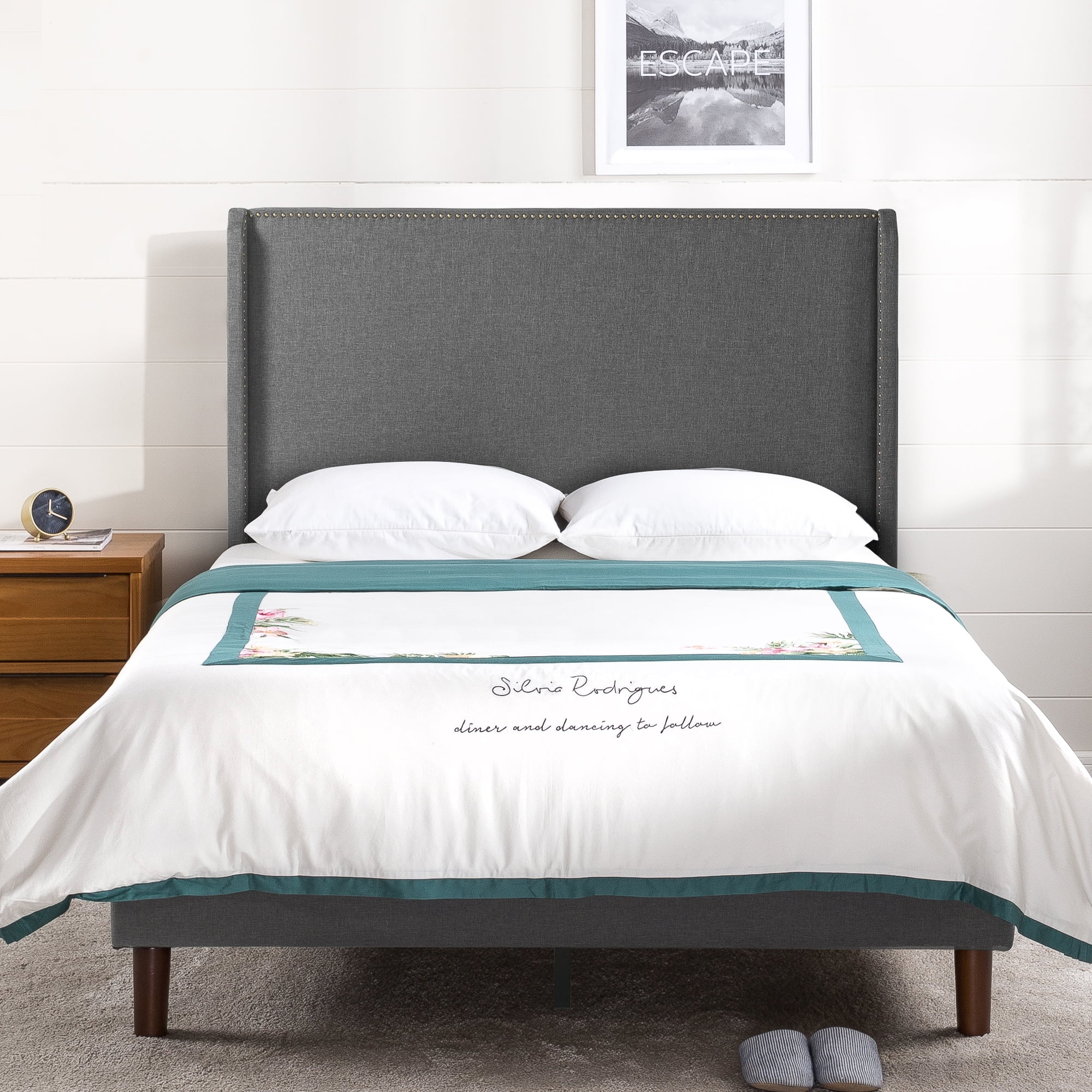 Zinus 51" Marcus Upholstered Platform Bed Frame, Full
