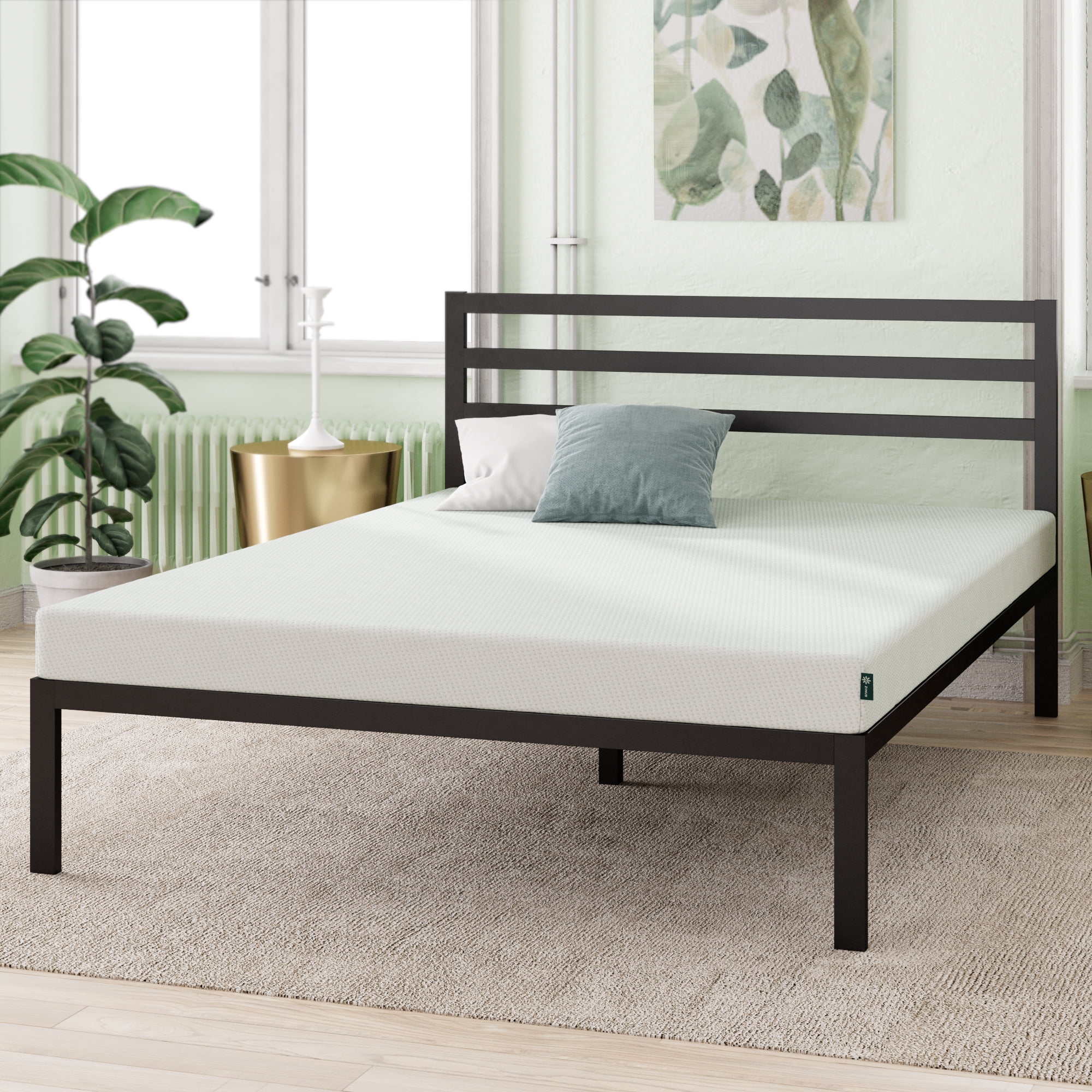 Zinus 6 Green Tea Memory Foam Mattress Short Queen Walmart