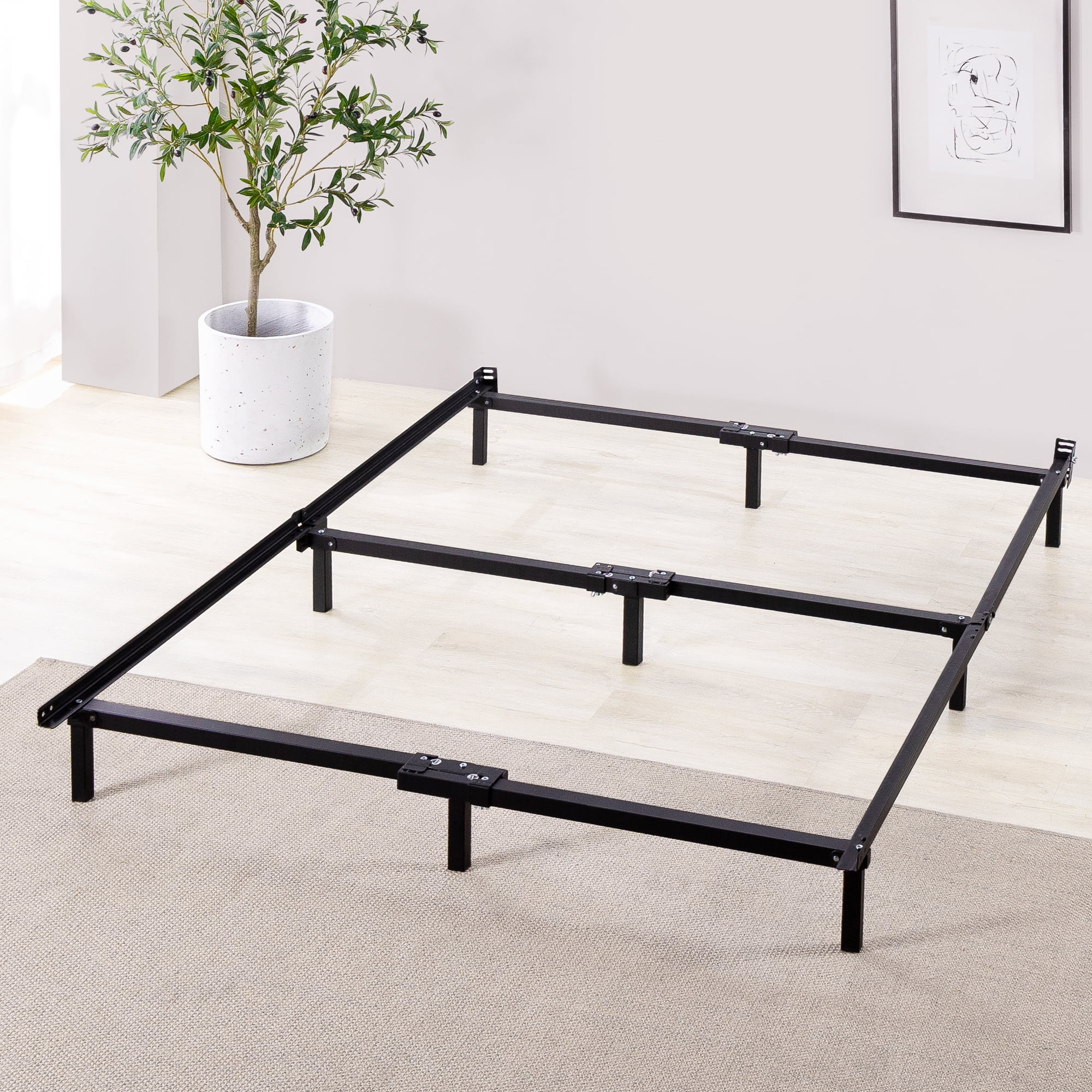 Black metal outlet bed frame king