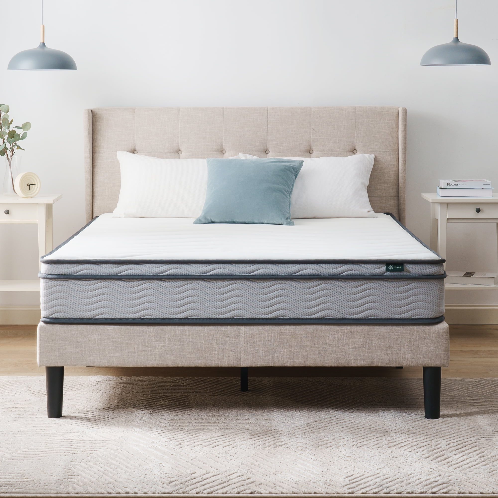 Zinus 8" Innerspring Mattress with Euro Top, Queen