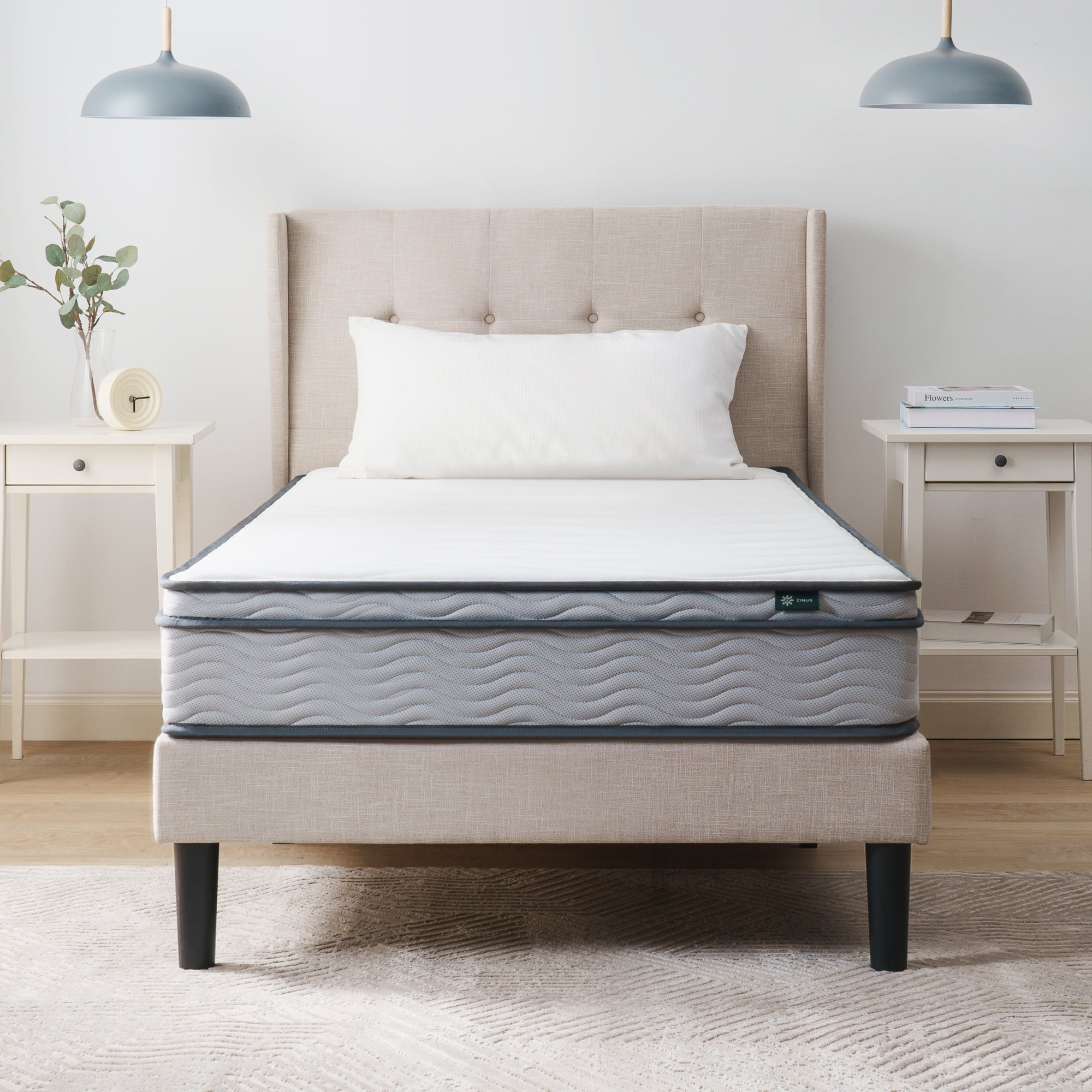 Zinus 8" Innerspring Mattress with Euro Top, Twin-XL