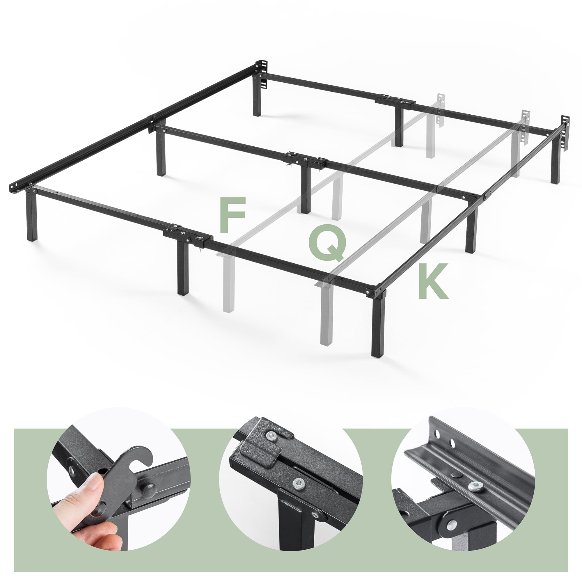 Zinus 9” Compack® Metal Adjustable Bed Frame, Full/Queen/King