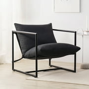 Zinus Aidan Metal Framed Indoor Sling Accent Chair, Dark Grey