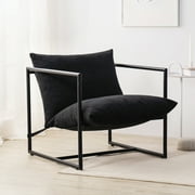Zinus Aidan Metal Framed Sling Indoor Accent Chair, Black