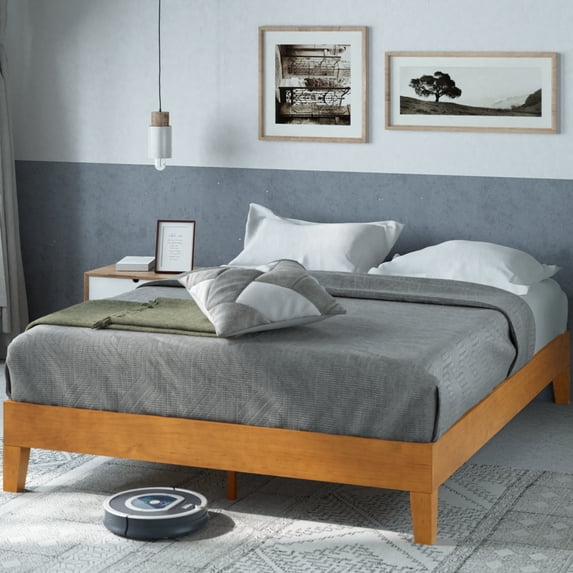 Zinus Alexia 12" Deluxe Wood Platform Bed Frame, Rustic Pine, Queen