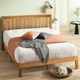thumbnail image 1 of Zinus Alexia 37" Wood Platform Bed with Headboard, Rustic Pine, King, 1 of 13