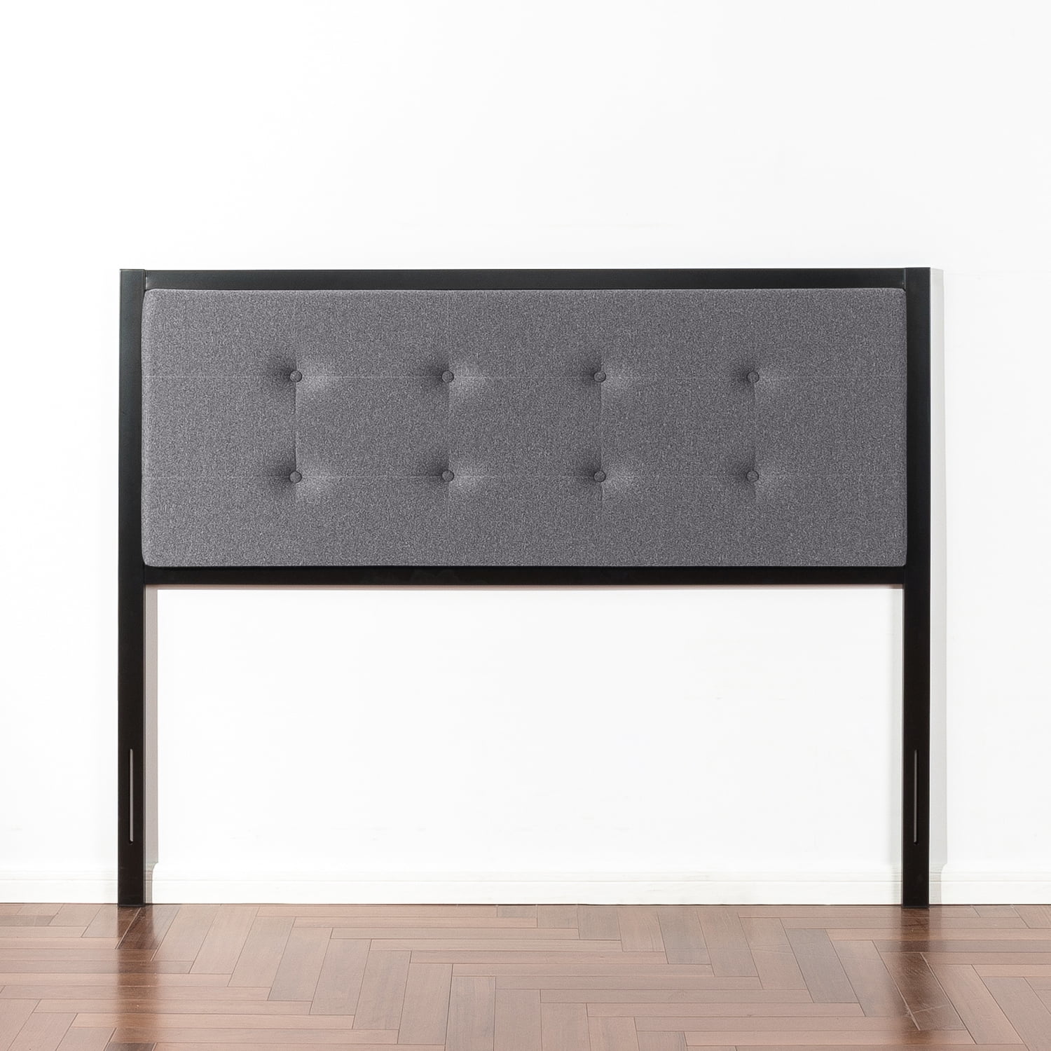Zinus Barbara Upholstered Metal Headboard, King, Gray