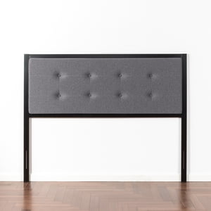 Zinus Barbara Upholstered Button-Tufted Headboard, King Gray