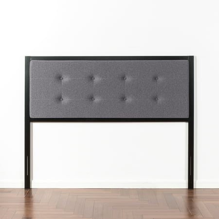 Zinus Barbara Upholstered Metal Headboard, King, Gray