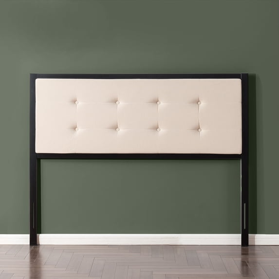 Zinus Barbara Upholstered Metal Headboard, Queen, Taupe