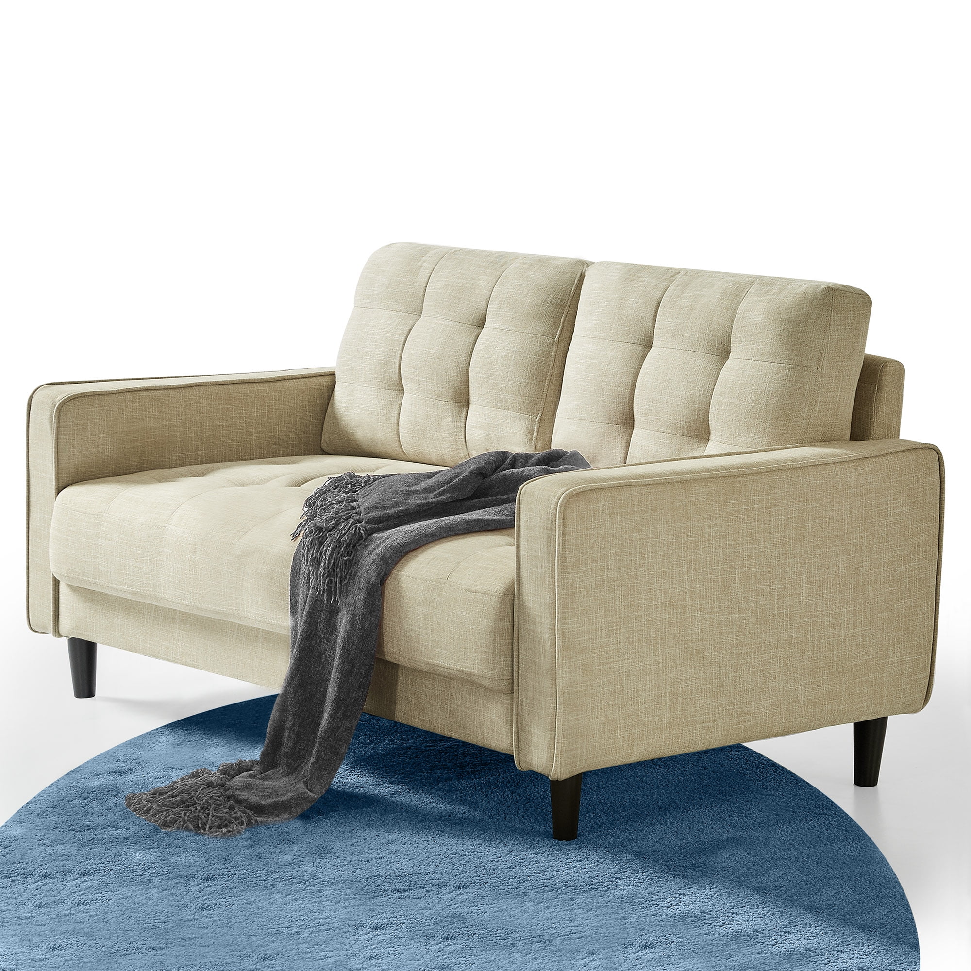 Zinus Benton 2-Seater Upholstered Indoor Loveseat, Beige