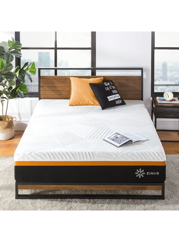 Zinus Cooling Copper ADAPTIVE® 10" Hybrid Mattress Memory Foam and Pocket Spring, Adult, Queen