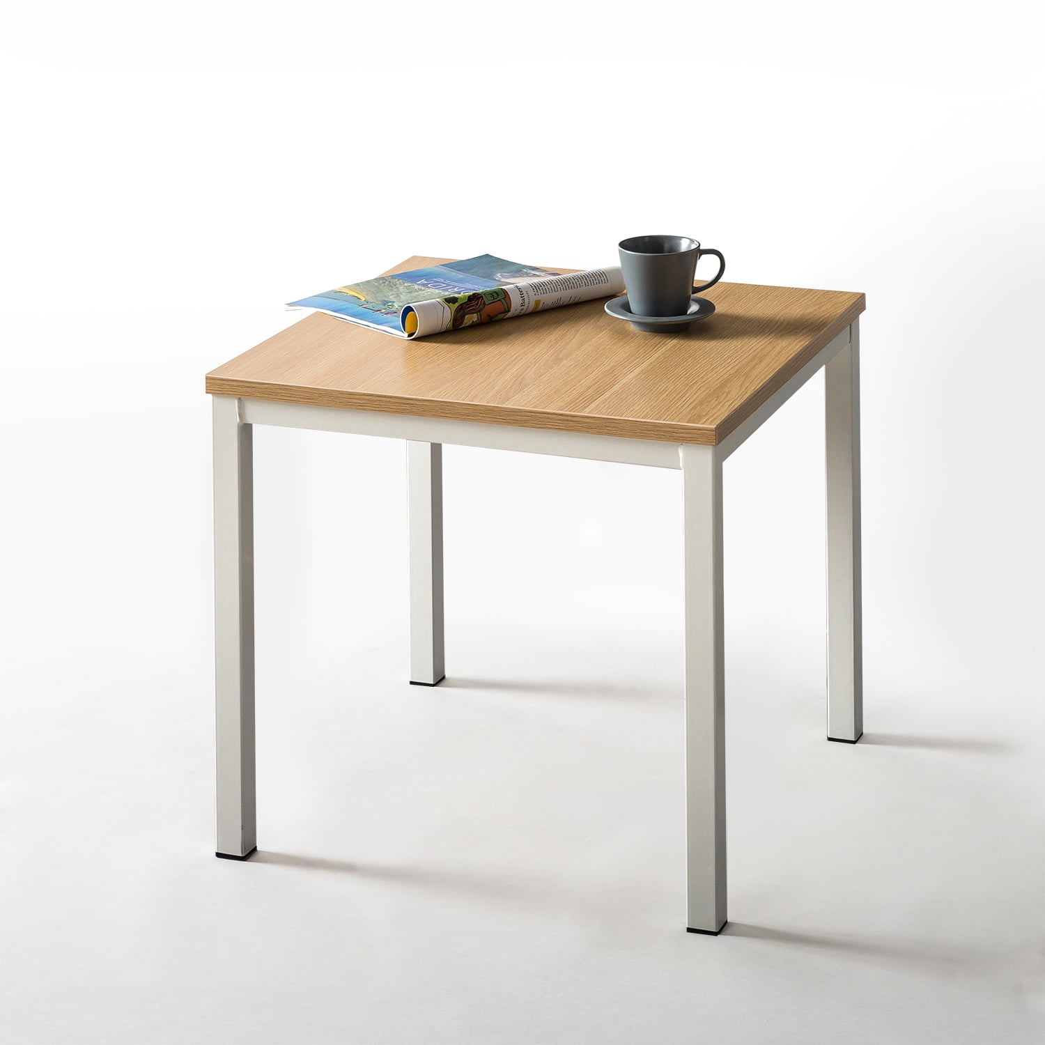 Zinus Dane 18" Modern Studio Collection Soho Square End Table, Cream