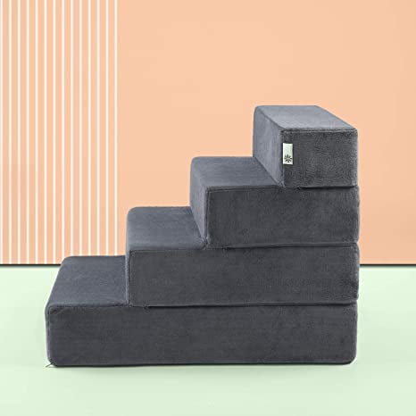 Zinus Easy Pet Stairs / Pet Ramp / Pet Ladder, Large, Charcoal