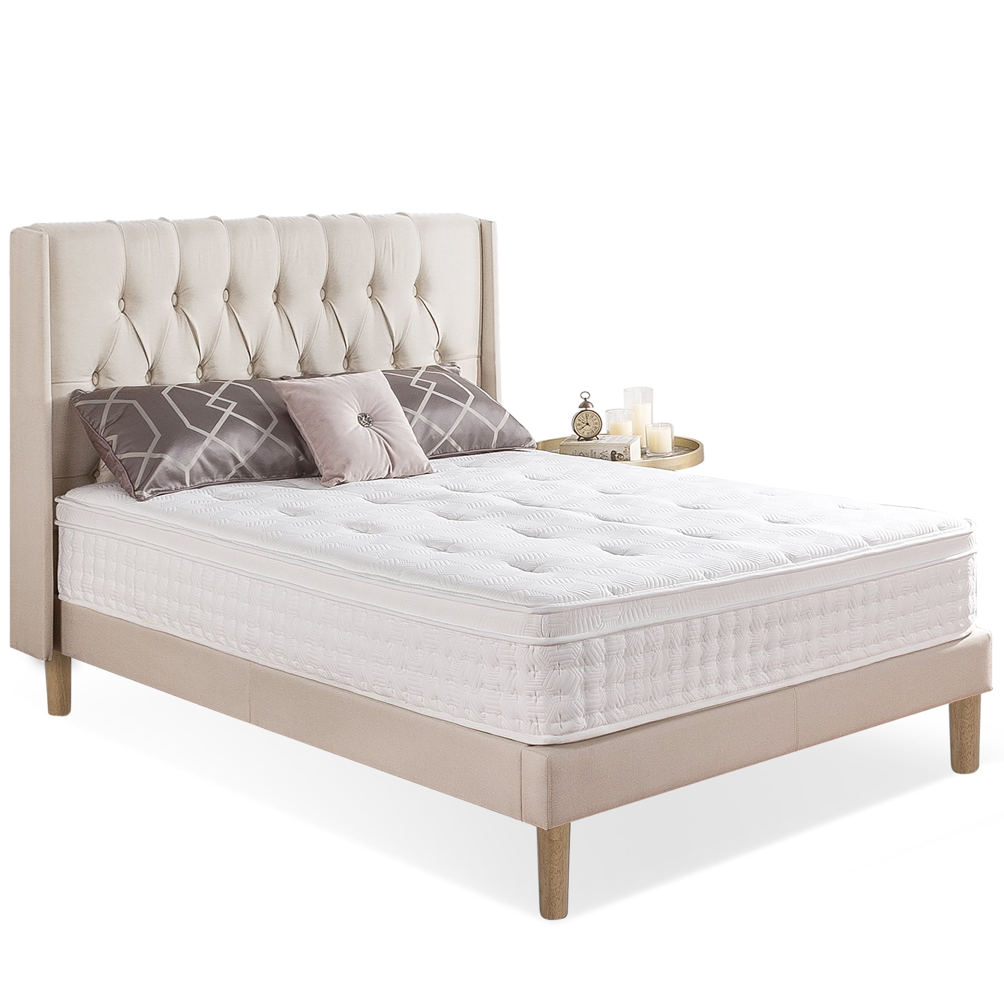 Priage by zinus 12 inch euro top pocket spring hybrid mattress discount