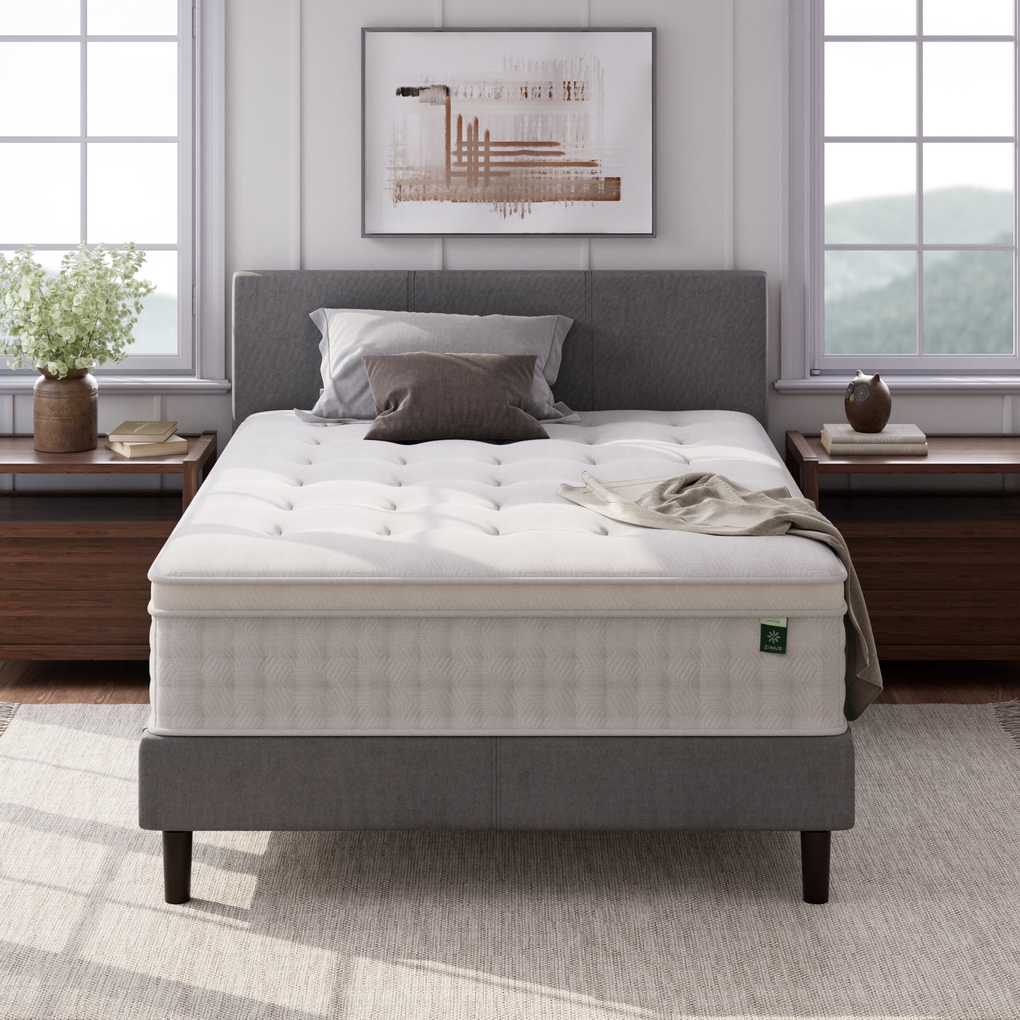 Zinus Euro Top 13" Hybrid Mattress - Comfort Foam and Pocket Spring, Adult, California King