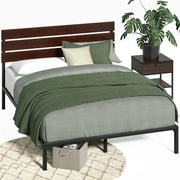 Zinus Figari 39" Bamboo and Metal Platform Bed Frame, Slatted Headboard, King