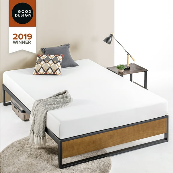 Zinus Good Design Winner Suzanne 14" Metal and Bamboo Platform Bed, King